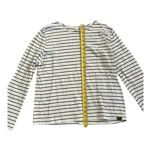 Women's Kule Black White The Modern Long Sleeve Cotton T-Shirt Top Size L - Picture 2 of 10